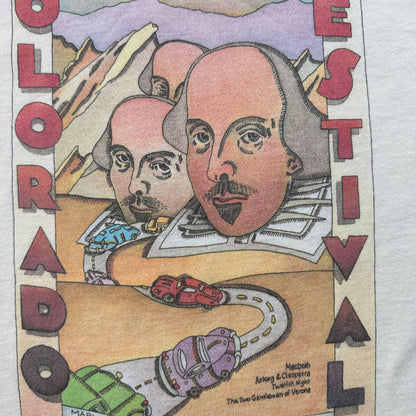 90s アートT コロラド シェイクスピア ティバル Colorado Shakespeare 長袖 ロンT Tシャツ 白 シングルステッチ 2604-0053