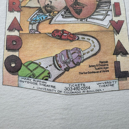 90s アートT コロラド シェイクスピア ティバル Colorado Shakespeare 長袖 ロンT Tシャツ 白 シングルステッチ 2604-0053
