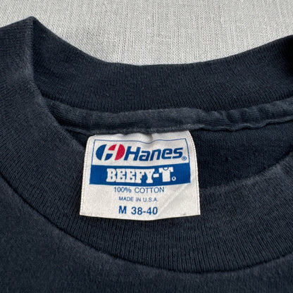 80s 90s BOSE ロゴ Tシャツ Hanes 黒 M ネイビー フェード シングルステッチ 企業T アドバタイジング 2604-0106