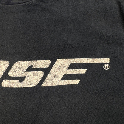 80s 90s BOSE ロゴ Tシャツ Hanes 黒 M ネイビー フェード シングルステッチ 企業T アドバタイジング 2604-0106