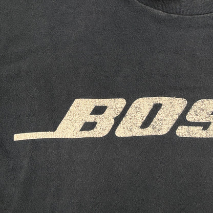 80s 90s BOSE ロゴ Tシャツ Hanes 黒 M ネイビー フェード シングルステッチ 企業T アドバタイジング 2604-0106