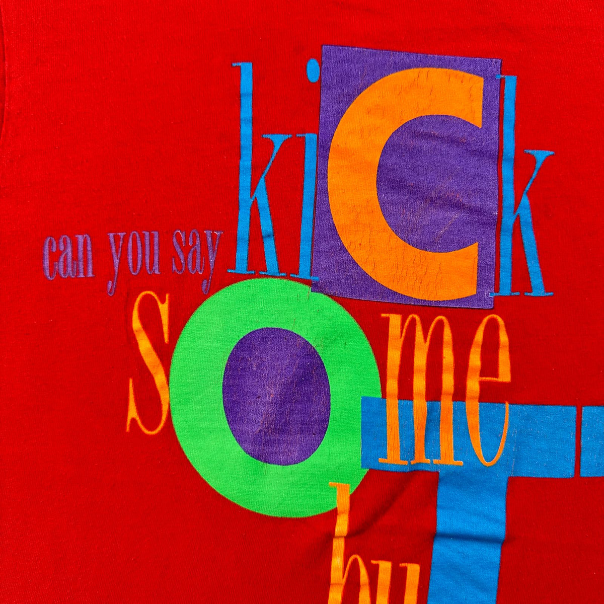90s ナイキ NIKE Tシャツ ロゴ 赤 USA製 KICK SOME BUTT シングルステッチ 2604-0105