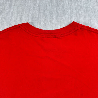 90s ナイキ NIKE Tシャツ ロゴ 赤 USA製 KICK SOME BUTT シングルステッチ 2604-0105