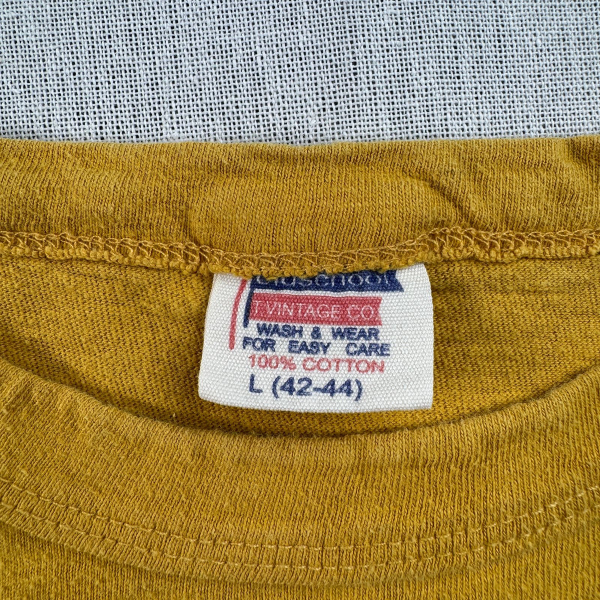 US AIR FORCE Tシャツ マスタード L シングルステッチ 染み込み 黄色 2604-0108
