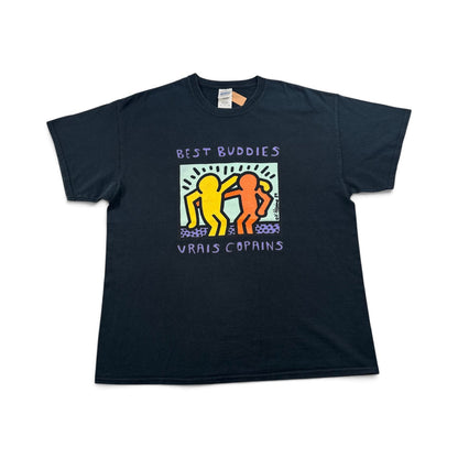 00s キースヘリング Keith Haring BEST BUDDIES アートT Tシャツ 黒 XL 2604-0123