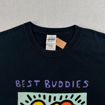 00s キースヘリング Keith Haring BEST BUDDIES アートT Tシャツ 黒 XL 2604-0123