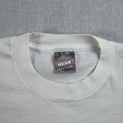 90s アートT 鳥 ひまわり 向日葵 Tシャツ 白 XL シングルステッチ 2604-0122
