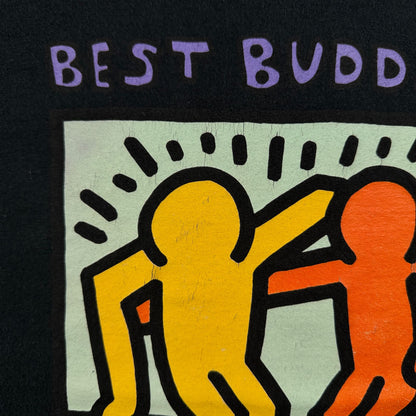 00s キースヘリング Keith Haring BEST BUDDIES アートT Tシャツ 黒 XL 2604-0123
