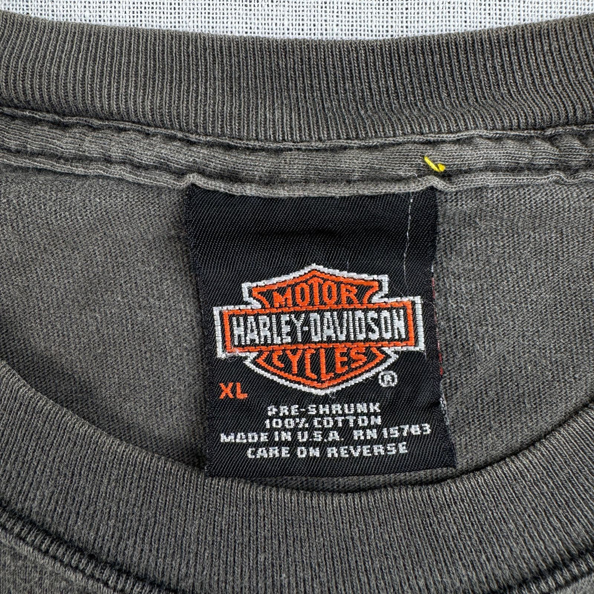 00s ハーレーダビッドソン Harley Davidson グレー USA製 Tシャツ Vフレ アラビア文字 XL 2001 hanes 2604-0124