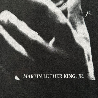 90s キング牧師 偉人 Tシャツ USA製 黒 Martin Martin Luther King フェード フルーツオブザルーム シングルステッチ XL 2604-0125