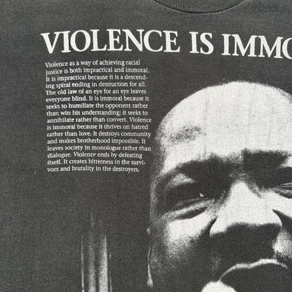 90s キング牧師 偉人 Tシャツ USA製 黒 Martin Martin Luther King フェード フルーツオブザルーム シングルステッチ XL 2604-0125