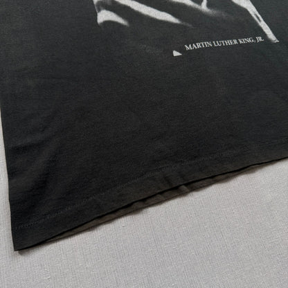 90s キング牧師 偉人 Tシャツ USA製 黒 Martin Martin Luther King フェード フルーツオブザルーム シングルステッチ XL 2604-0125