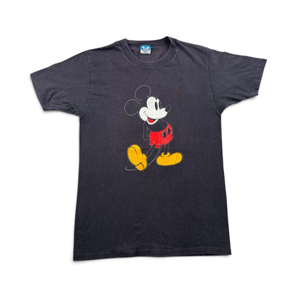 80s ミッキー ディズニー Tシャツ 黒 M USA製 disney 2604-0144