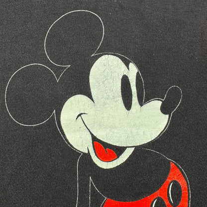 80s ミッキー ディズニー Tシャツ 黒 M USA製 disney 2604-0144