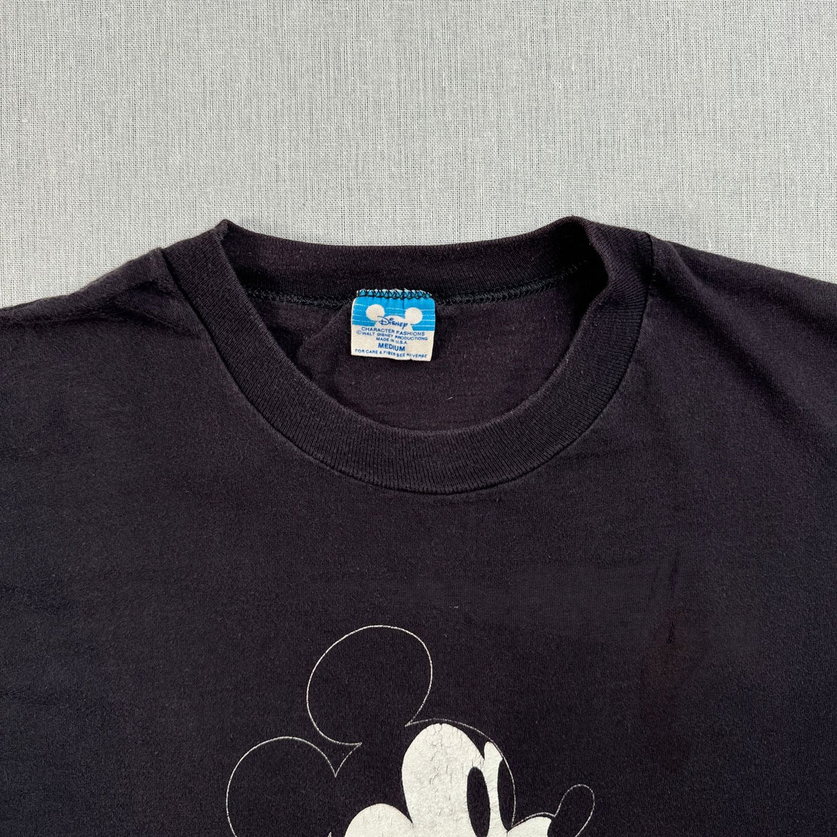 80s ミッキー ディズニー Tシャツ 黒 M USA製 disney 2604-0144