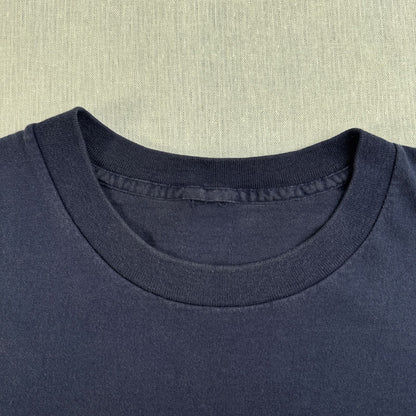 90s so many books so little time アートT Tシャツ RTC シングルステッチ ネイビー 2604-0169