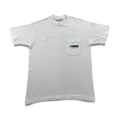 90s バナナリパブリック USA製 Tシャツ アートT ビーチ XS ポケT 胸ポケット 白 2604-0172