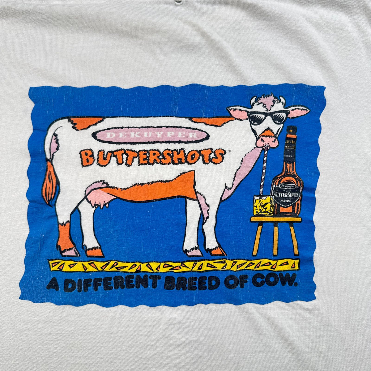 90s 企業T 牛 アートT プロモT DEKUYPER 白 Tシャツ 2604-0171