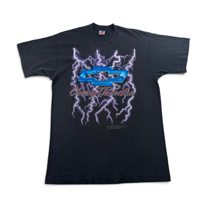 90s Chevrolet シボレー サンダー Tシャツ USA製 L 黒 旧車 アメ車 シングルステッチ 2604-0176