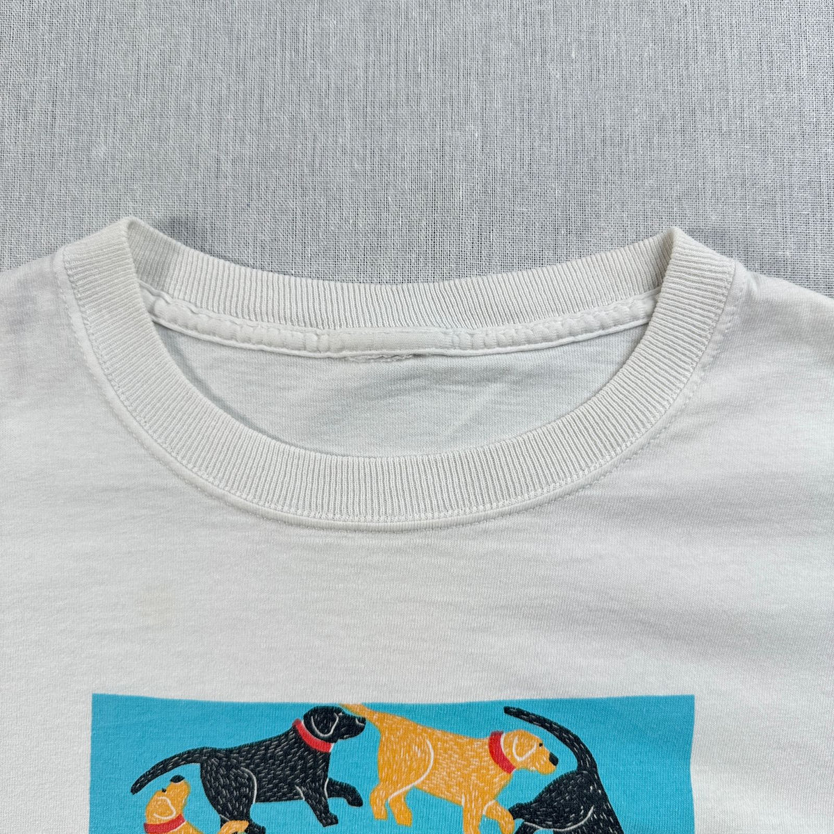 90s アートT 企業T 犬 ステファン ヒューネック Tシャツ NETWORKING stephen huneck 白 アニマル 2604-0173