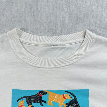 90s アートT 企業T 犬 ステファン ヒューネック Tシャツ NETWORKING stephen huneck 白 アニマル 2604-0173