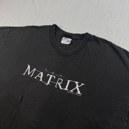 90s MATRIX マトリックス Tシャツ 黒 XL 映画 ムービー フェード 2604-0175