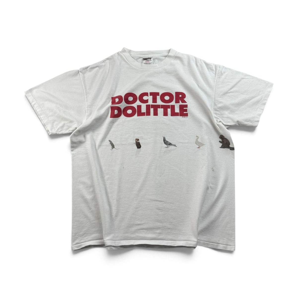 90s ドクタードリトル 映画T Tシャツ XL 白 Doctor Dolittle ムービー シングルステッチ 両面 2604-0182