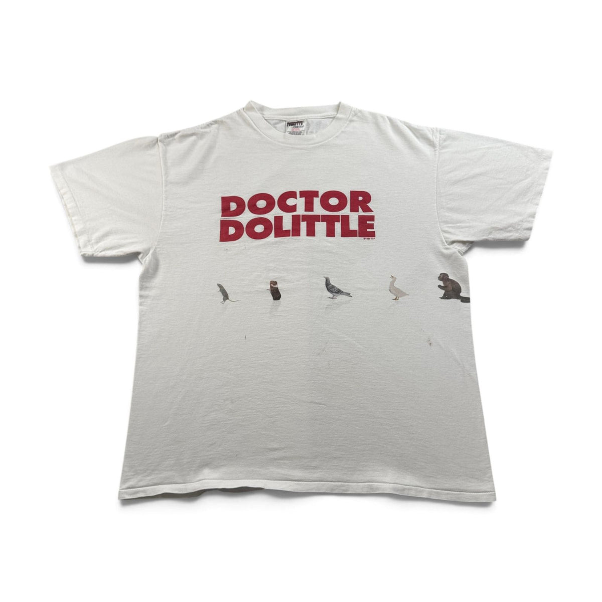 90s ドクタードリトル 映画T Tシャツ XL 白 Doctor Dolittle ムービー シングルステッチ 両面 2604-0182