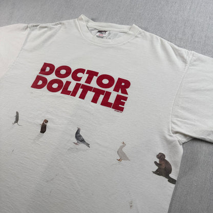 90s ドクタードリトル 映画T Tシャツ XL 白 Doctor Dolittle ムービー シングルステッチ 両面 2604-0182