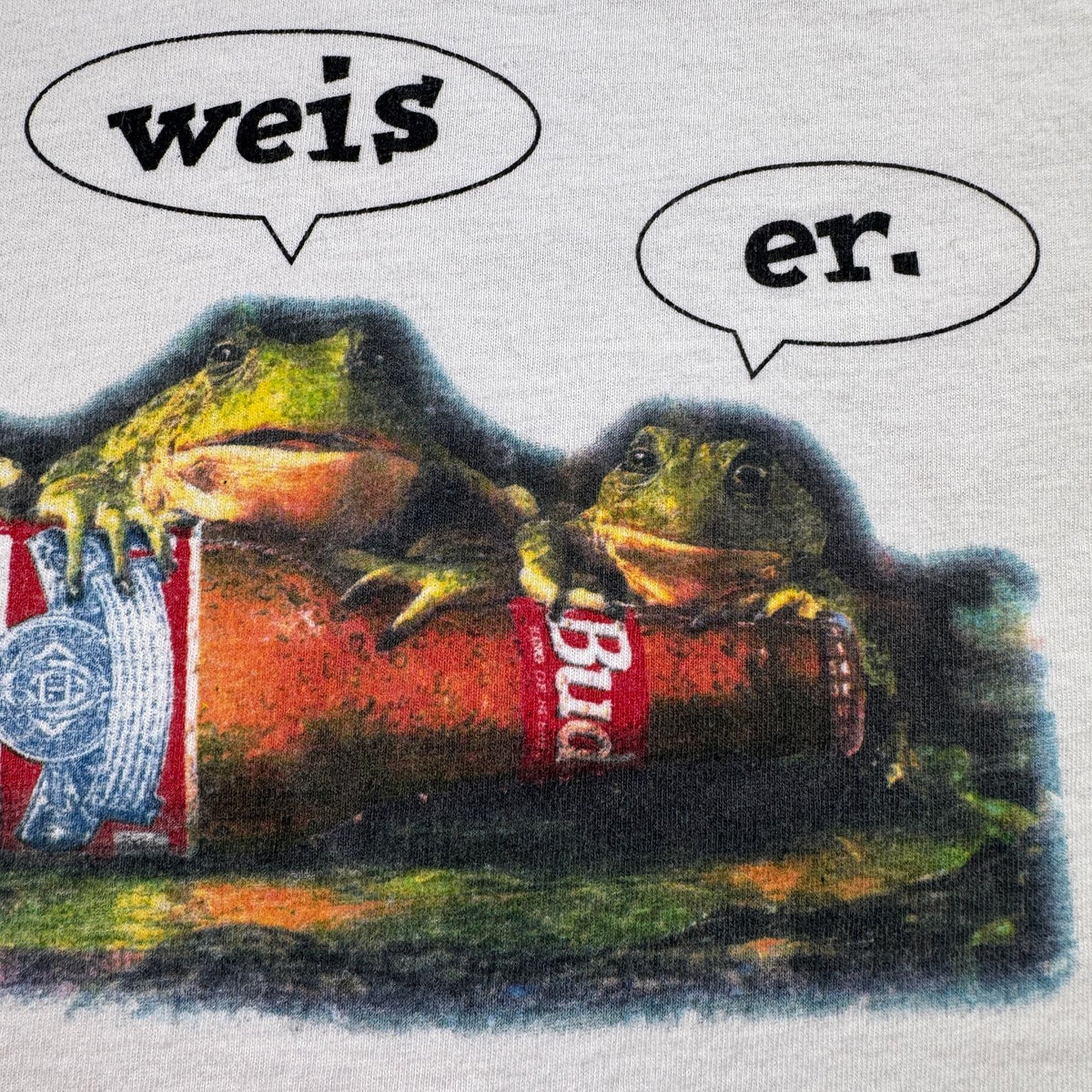 90s バドワイザー Budwiser カエル Tシャツ 白 XL 企業T プロモT ビール 2604-0181