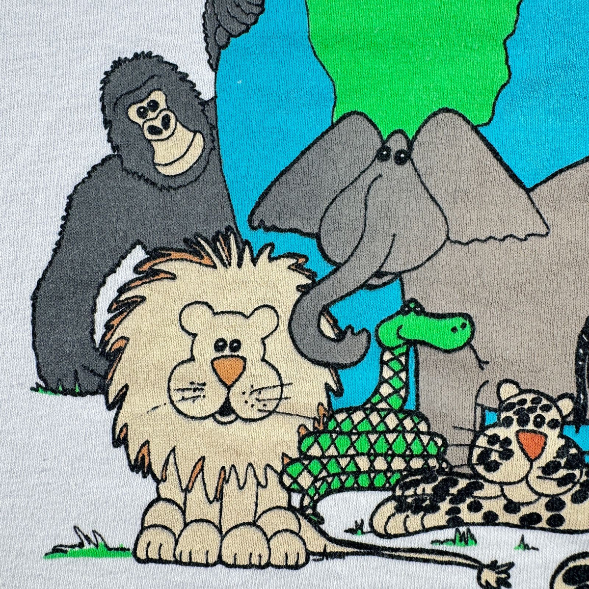 90s Tシャツ 動物 地球 FLETCHERS アートT 白 2XL USA製 シングルステッチ 2604-0189