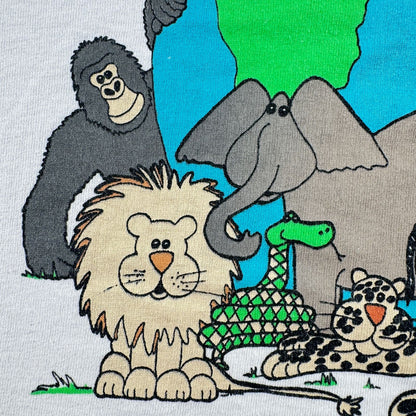 90s Tシャツ 動物 地球 FLETCHERS アートT 白 2XL USA製 シングルステッチ 2604-0189