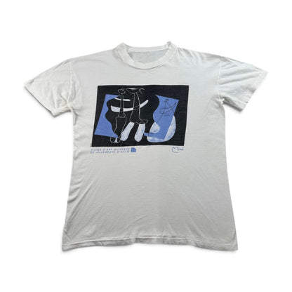 90s ジョアンミロ Joan Miro Tシャツ アートT フランス ラ・マム美術館 白 シングルステッチ 2604-0191