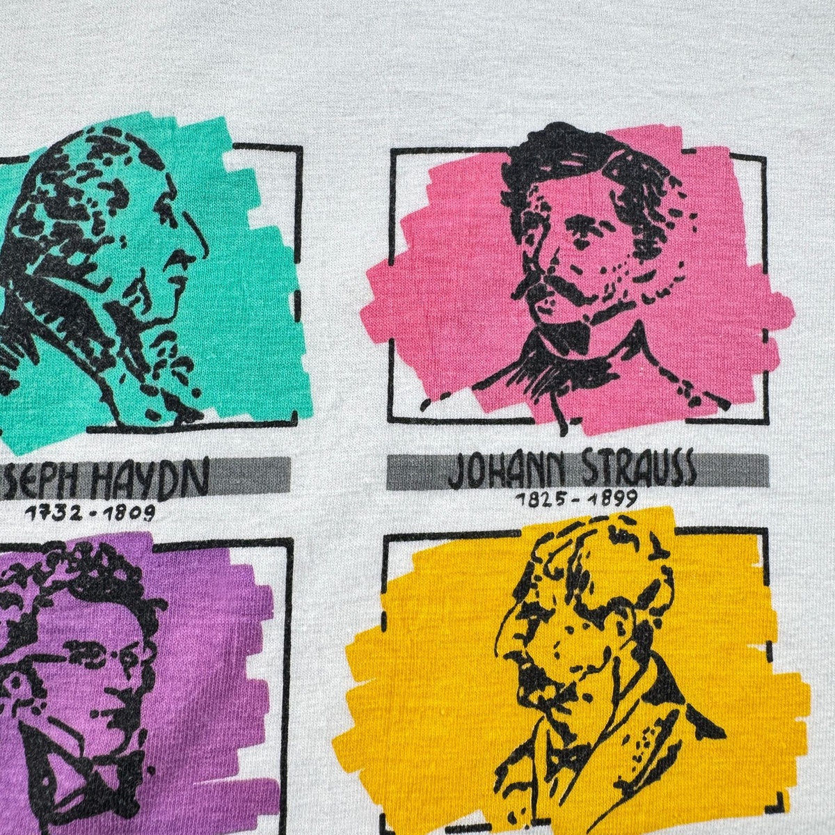 90s オーストリア 作曲家 アートT 偉人 Tシャツ 白 2XL VIENNA シングルステッチ 2604-0190