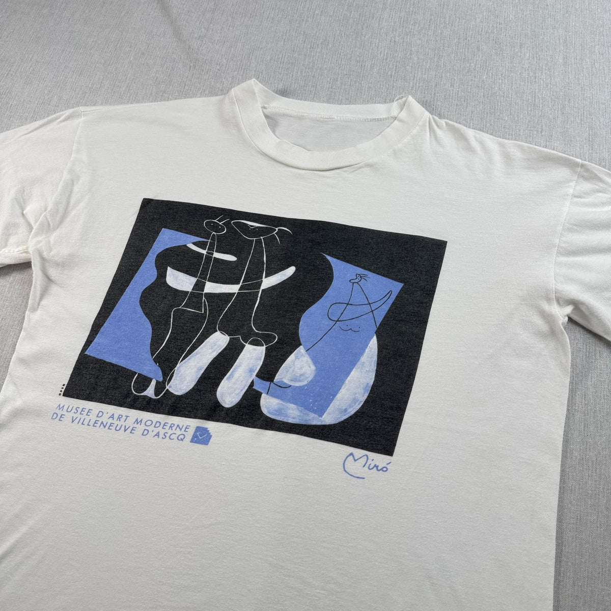 90s ジョアンミロ Joan Miro Tシャツ アートT フランス ラ・マム美術館 白 シングルステッチ 2604-0191