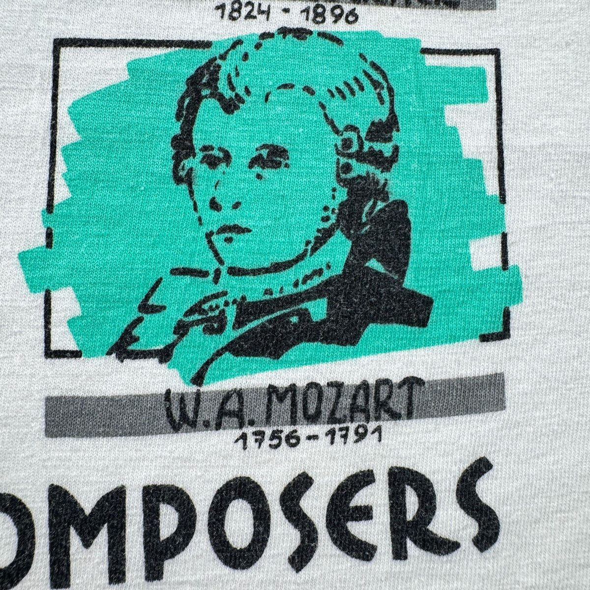 90s オーストリア 作曲家 アートT 偉人 Tシャツ 白 2XL VIENNA シングルステッチ 2604-0190