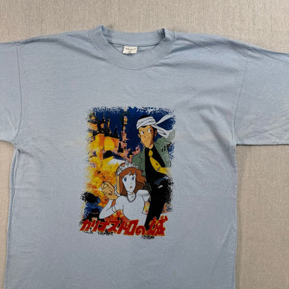 90s ルパン三世 カリオストロの城 Tシャツ 青 水色 M Lupin 2604-0192