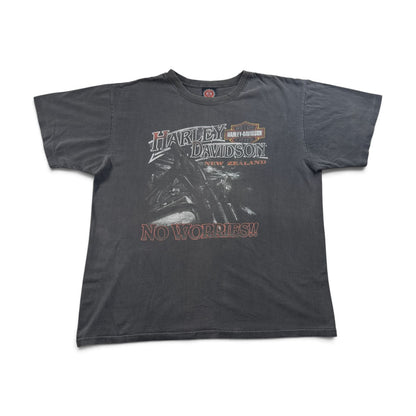 90s ハーレーダビットソン オーストラリア製 Tシャツ フェード 2XL 黒 Harley Davidson モーターサイクル シングルステッチ 2604-0216