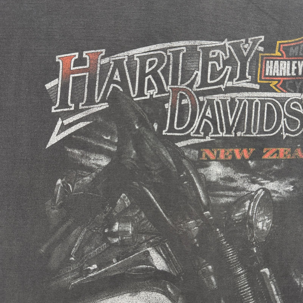 90s ハーレーダビットソン オーストラリア製 Tシャツ フェード 2XL 黒 Harley Davidson モーターサイクル シングルステッチ 2604-0216
