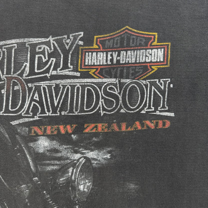 90s ハーレーダビットソン オーストラリア製 Tシャツ フェード 2XL 黒 Harley Davidson モーターサイクル シングルステッチ 2604-0216