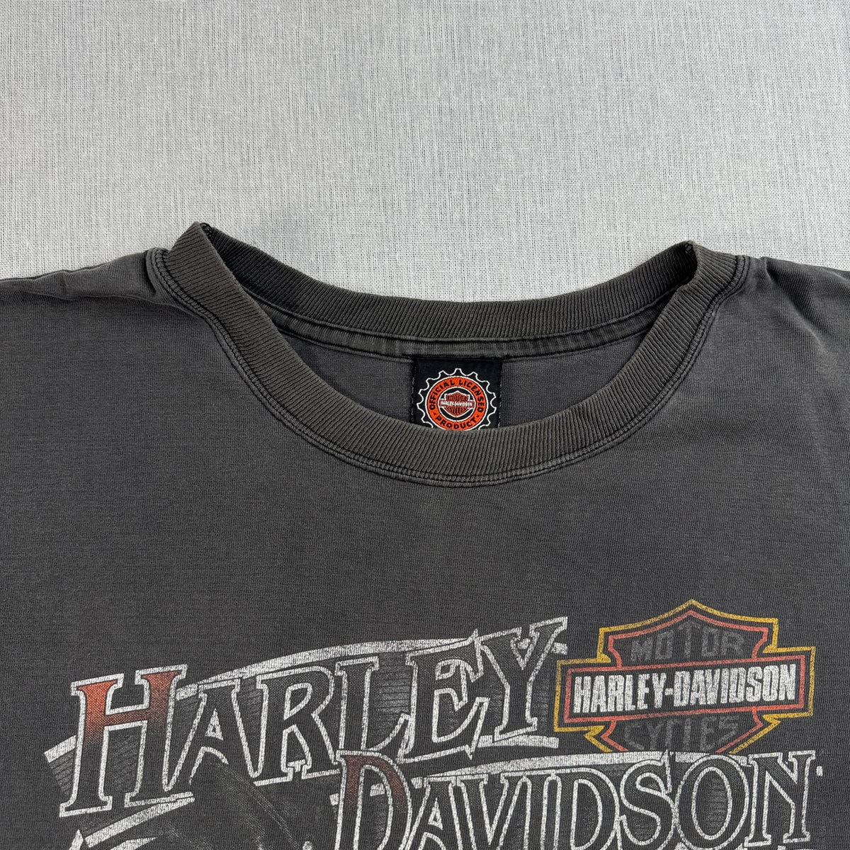 90s ハーレーダビットソン オーストラリア製 Tシャツ フェード 2XL 黒 Harley Davidson モーターサイクル シングルステッチ 2604-0216