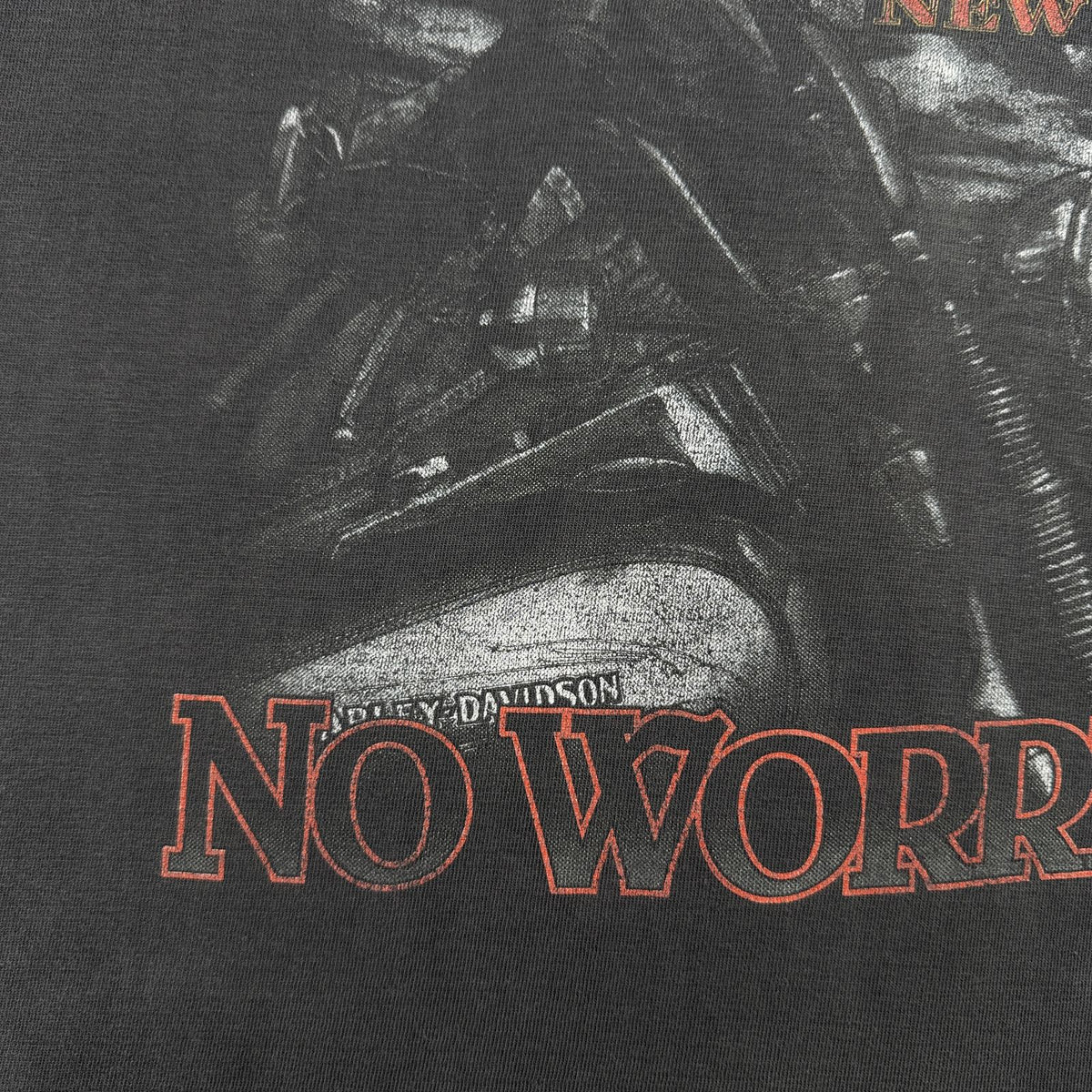 90s ハーレーダビットソン オーストラリア製 Tシャツ フェード 2XL 黒 Harley Davidson モーターサイクル シングルステッチ 2604-0216