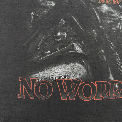 90s ハーレーダビットソン オーストラリア製 Tシャツ フェード 2XL 黒 Harley Davidson モーターサイクル シングルステッチ 2604-0216