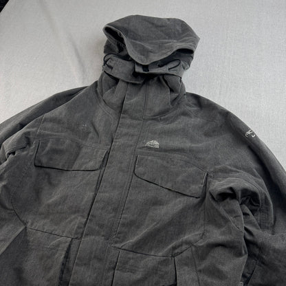 00s NIKE ACG ガーメント マウンテンパーカー シェルジャケット ナイロンジャケット ナイキ スノージャケット テック系 フード着脱式 L グレー 2604-0036