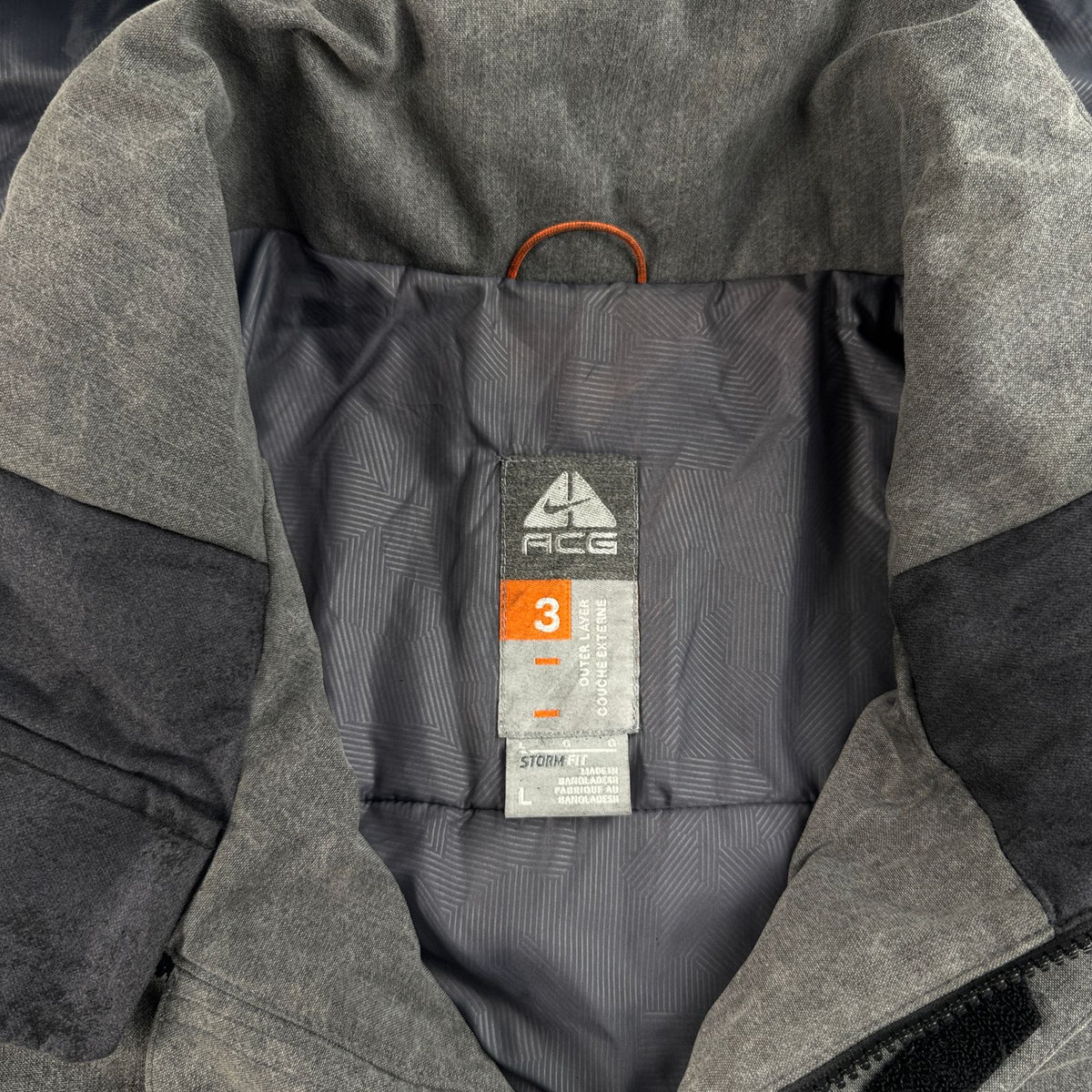 00s NIKE ACG ガーメント マウンテンパーカー シェルジャケット ナイロンジャケット ナイキ スノージャケット テック系 フード着脱式 L グレー 2604-0036