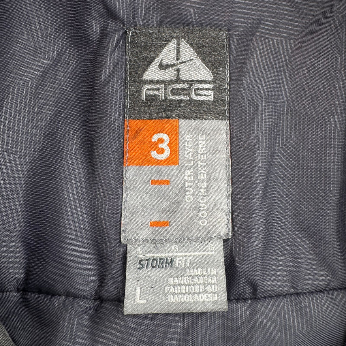 00s NIKE ACG ガーメント マウンテンパーカー シェルジャケット ナイロンジャケット ナイキ スノージャケット テック系 フード着脱式 L グレー 2604-0036