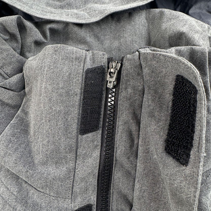 00s NIKE ACG ガーメント マウンテンパーカー シェルジャケット ナイロンジャケット ナイキ スノージャケット テック系 フード着脱式 L グレー 2604-0036