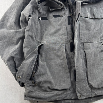00s NIKE ACG ガーメント マウンテンパーカー シェルジャケット ナイロンジャケット ナイキ スノージャケット テック系 フード着脱式 L グレー 2604-0036