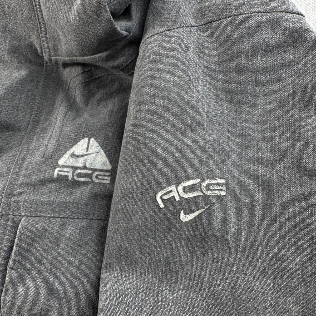 00s NIKE ACG ガーメント マウンテンパーカー シェルジャケット ナイロンジャケット ナイキ スノージャケット テック系 フード着脱式 L グレー 2604-0036