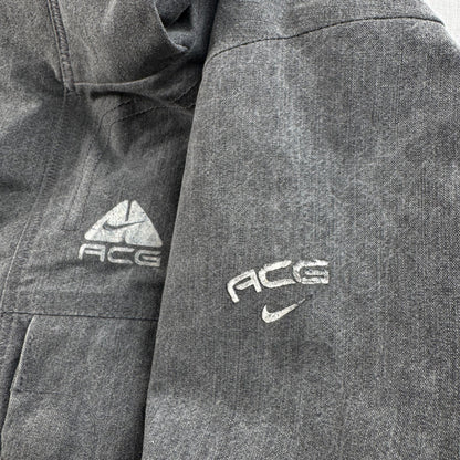 00s NIKE ACG ガーメント マウンテンパーカー シェルジャケット ナイロンジャケット ナイキ スノージャケット テック系 フード着脱式 L グレー 2604-0036